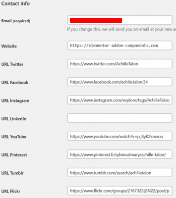 User Networks Fields