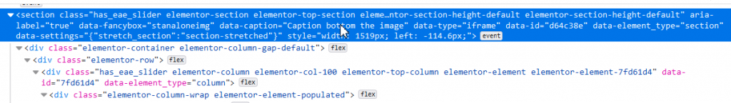 Inspector tools to watch attributes for Elementor