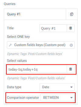 Query filter date between