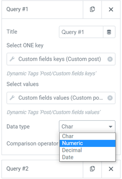 Query filter select data type