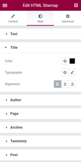 Sitemap Styling