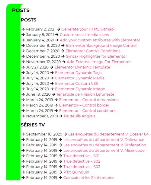Sitemap posts