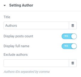 Sitemap settings authors