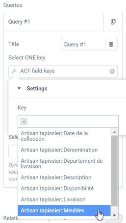 Query filter Select Field ACF