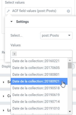 Query filter Select The Values ACF