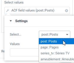 Query filter Select value ACF
