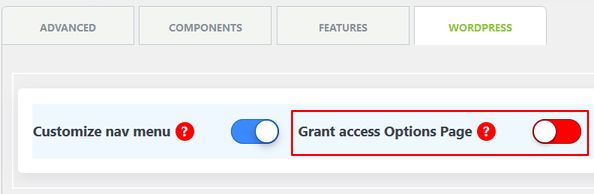 ACF Options Page grant access