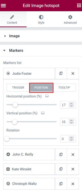 Image Hotspots trigger position