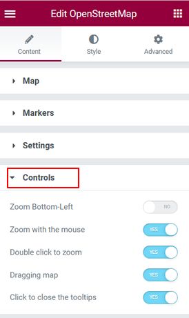 OSM controls