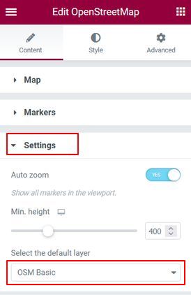 OSM-settings