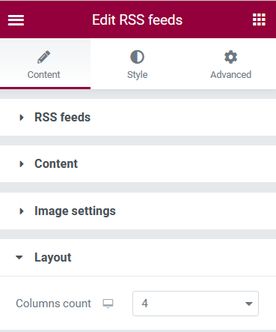 RSS Feeds layout