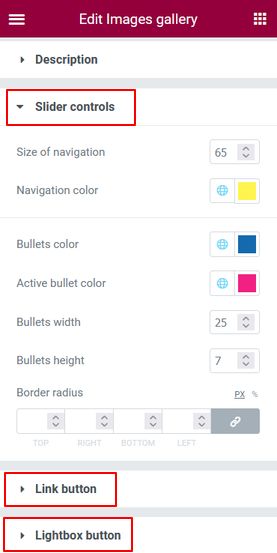 Slider style controls buttons