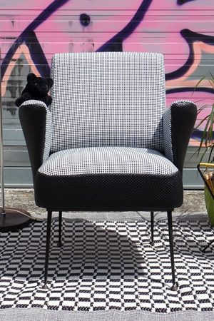 fauteuil compas pied de poule